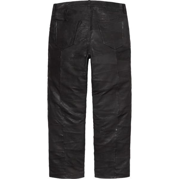 Supreme Patchwork Leather 5-Pocket Jean - Black (front)