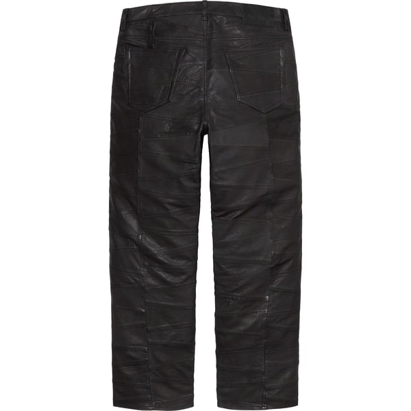 Supreme Patchwork Leather 5-Pocket Jean - Black (front)