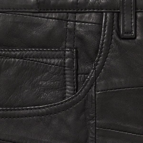 Supreme Patchwork Leather 5-Pocket Jean - Black (front)