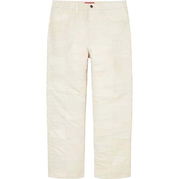 Supreme Patchwork Leather 5-Pocket Jean - White (front)