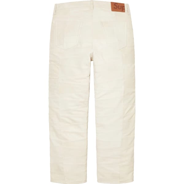 Supreme Patchwork Leather 5-Pocket Jean - White (front)