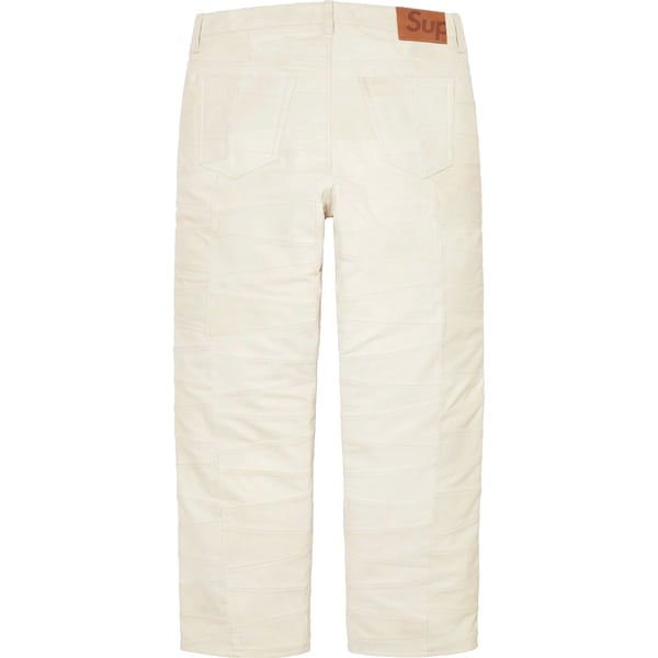 Supreme Patchwork Leather 5-Pocket Jean - White (front)