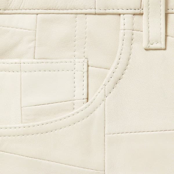 Supreme Patchwork Leather 5-Pocket Jean - White (front)