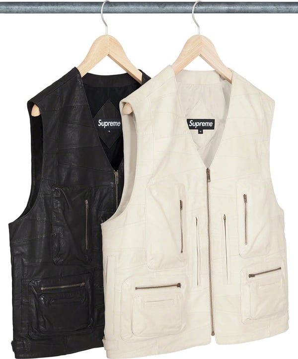 Supreme Patchwork Leather Cargo Vest - Product Image