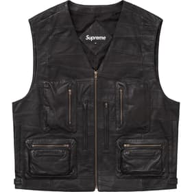 Supreme Patchwork Leather Cargo Vest Black