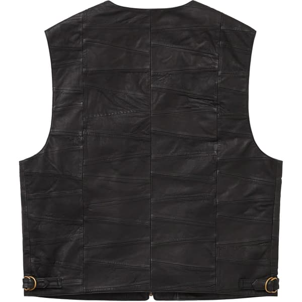 Supreme Patchwork Leather Cargo Vest - Black (front)