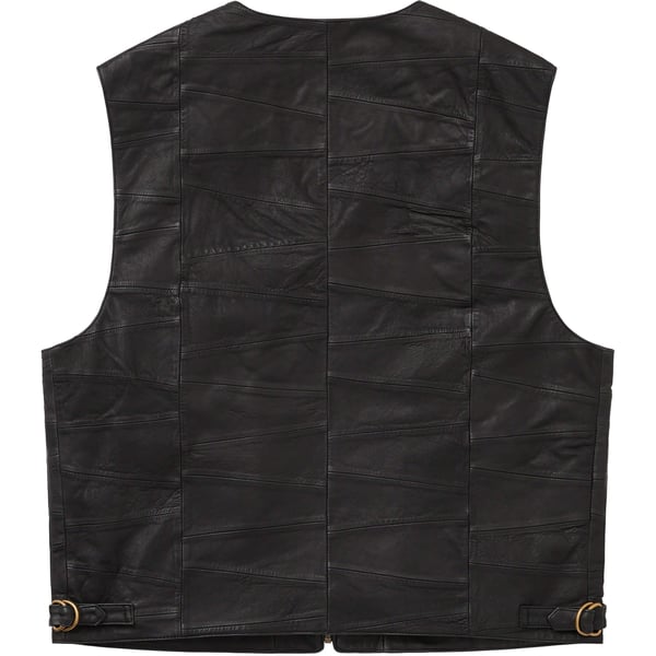 Supreme Patchwork Leather Cargo Vest - Black (front)