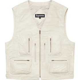 Supreme Patchwork Leather Cargo Vest White
