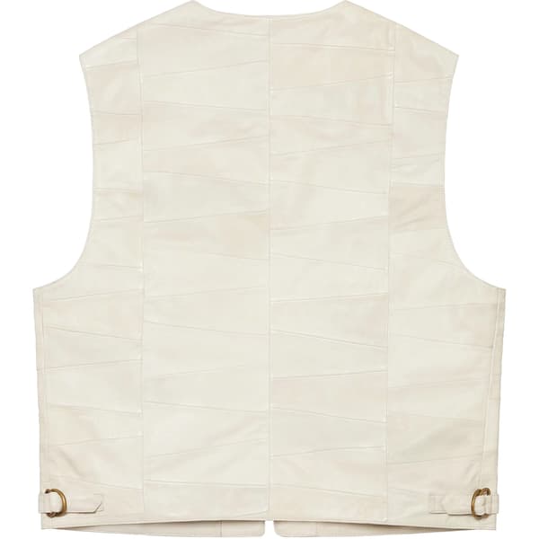 Supreme Patchwork Leather Cargo Vest - White (front)