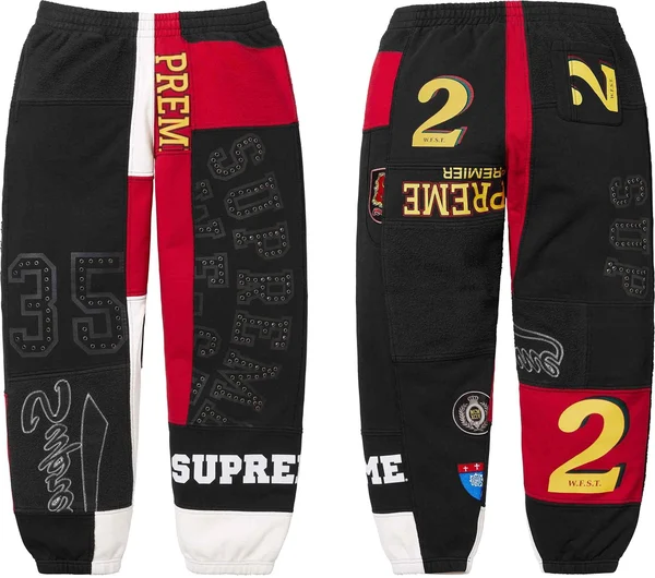 Supreme Patchwork Sweatpant - Black (front)