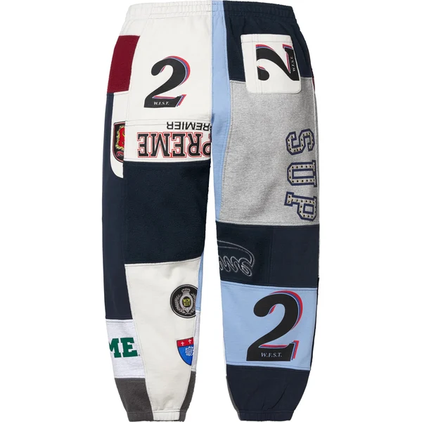 Supreme Patchwork Sweatpant - Navy (front)