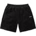 Supreme Patchwork Velour Short - Black (front)