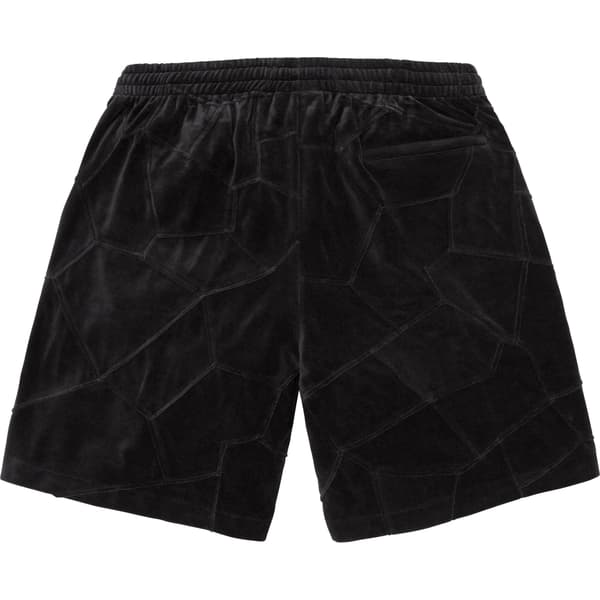 Supreme Patchwork Velour Short - Black (front)