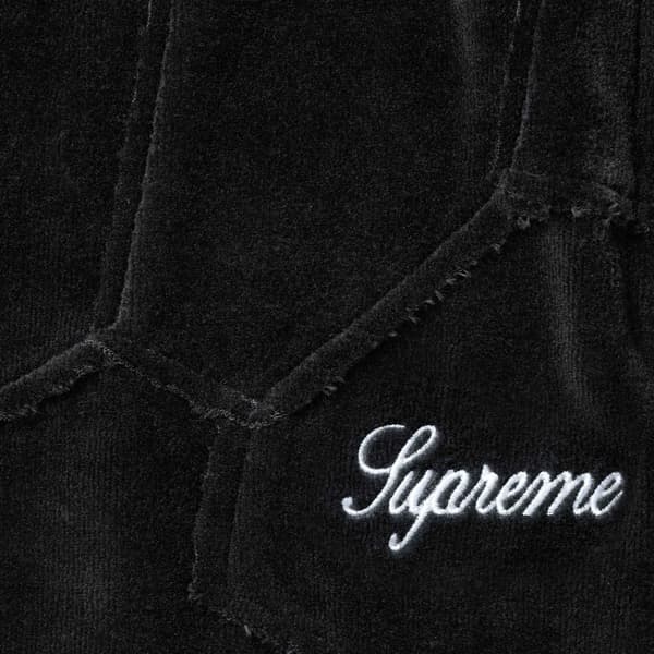 Supreme Patchwork Velour Short - Black (front)