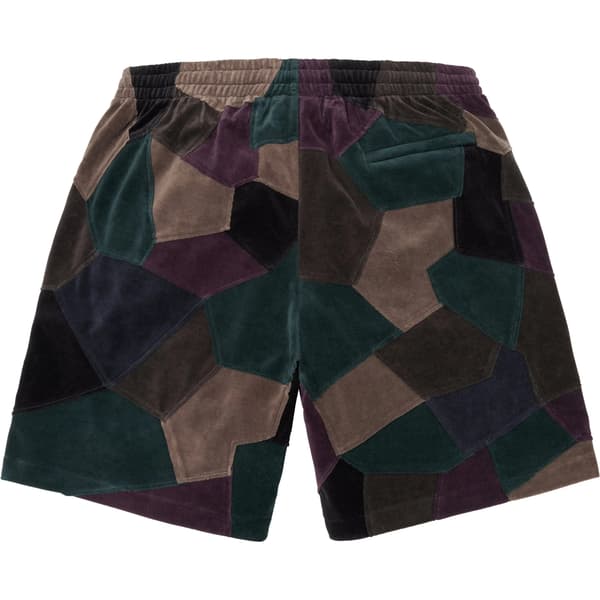 Supreme Patchwork Velour Short - Dark Navy (front)