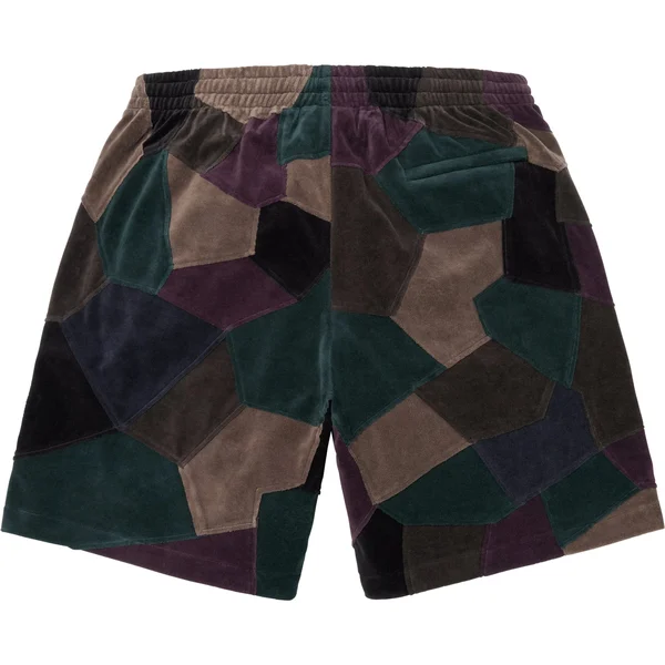 Supreme Patchwork Velour Short - Dark Navy (front)