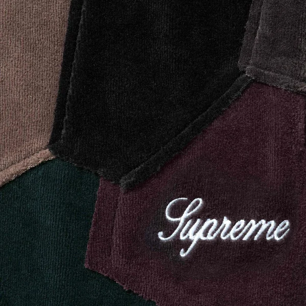Supreme Patchwork Velour Short - Dark Navy (front)