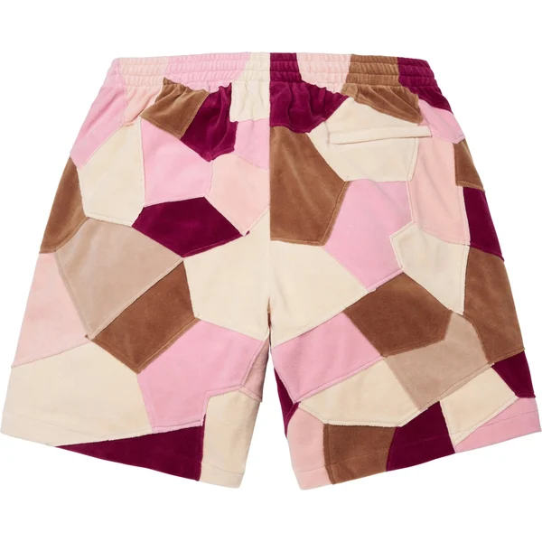 Supreme Patchwork Velour Short - Tan (front)
