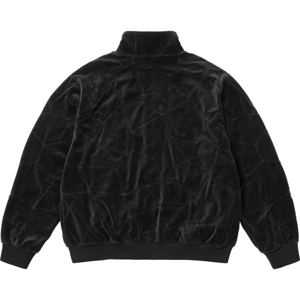 Supreme Patchwork Velour Track Jacket - Black (front)