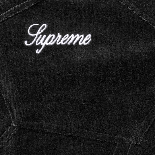 Supreme Patchwork Velour Track Jacket - Black (front)