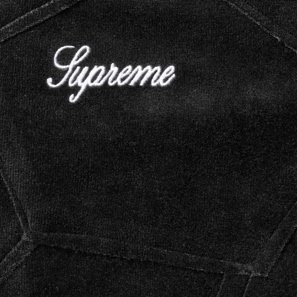 Supreme Patchwork Velour Track Jacket - Black (front)