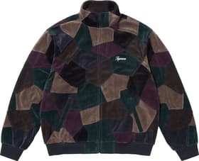 Supreme Patchwork Velour Track Jacket Dark Navy