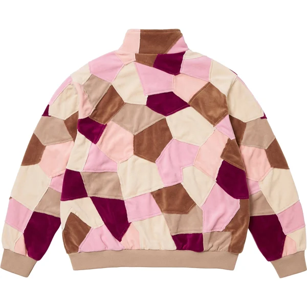 Supreme Patchwork Velour Track Jacket - Tan (front)