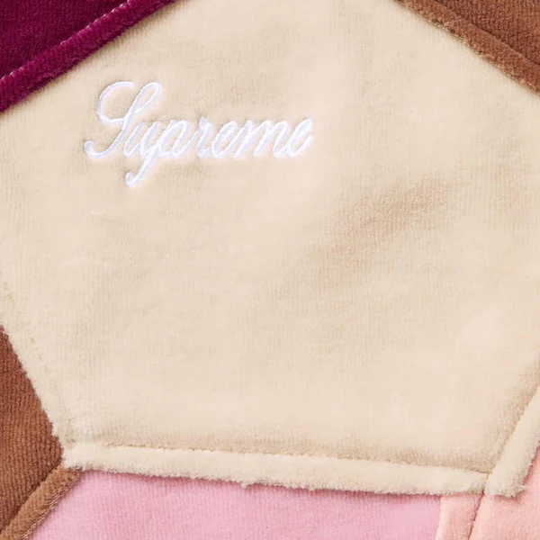 Supreme Patchwork Velour Track Jacket - Tan (front)