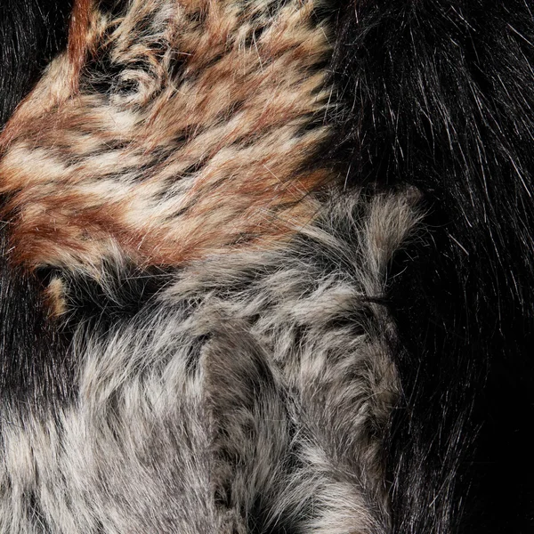 Supreme Patchwork WINDSTOPPER Hooded Faux Fur Jacket - Black (front)