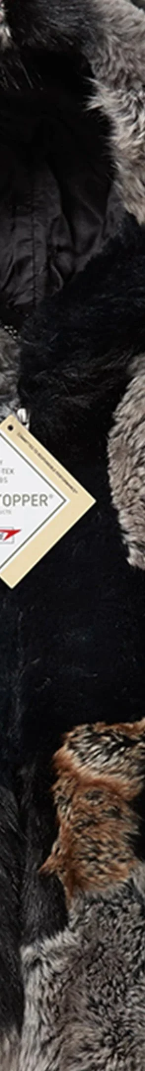 Supreme Patchwork WINDSTOPPER Hooded Faux Fur Jacket - Black (front)