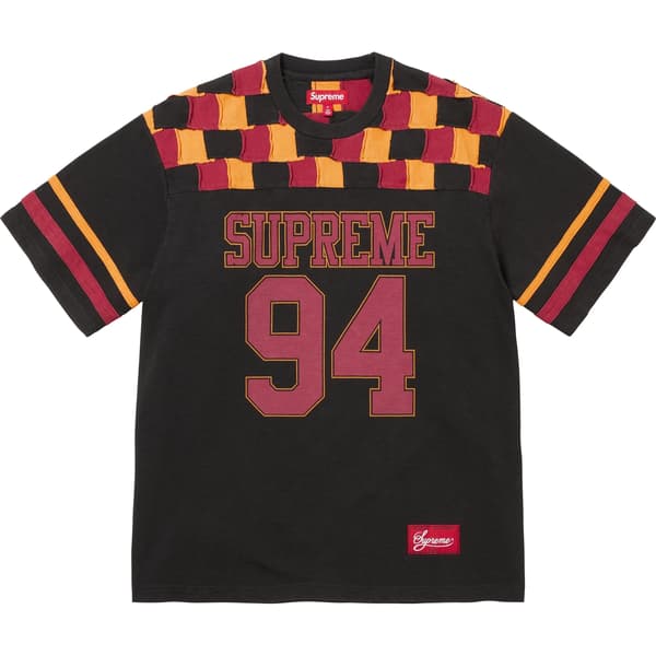 Supreme Patchwork Yoke Football Top - Black (front)