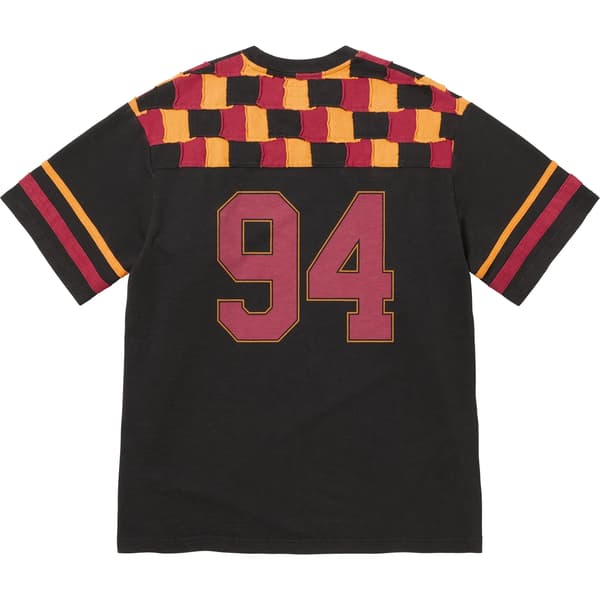 Supreme Patchwork Yoke Football Top - Black (front)