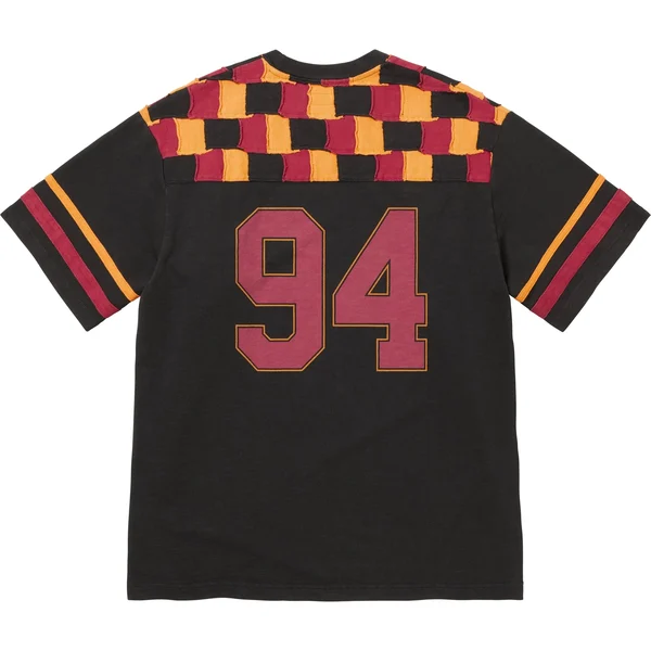 Supreme Patchwork Yoke Football Top - Black (front)