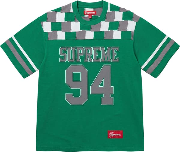 Supreme Patchwork Yoke Football Top - Green (front)