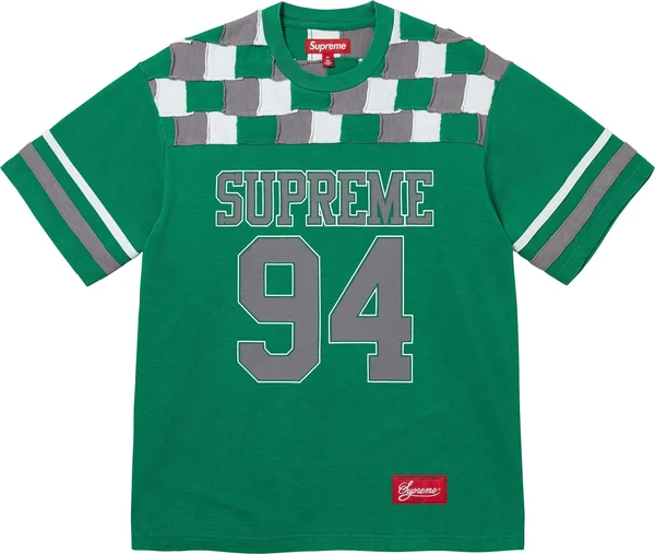 Supreme Patchwork Yoke Football Top - Green (front)