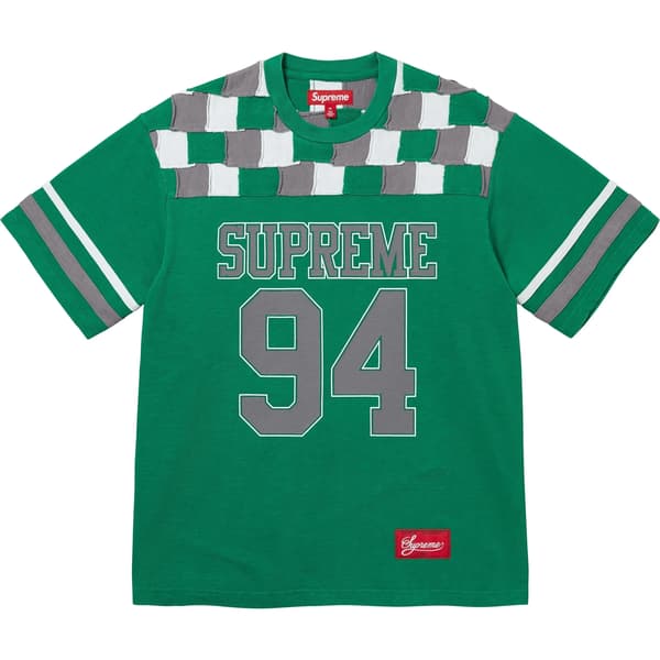 Supreme Patchwork Yoke Football Top - Green (front)