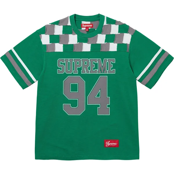 Supreme Patchwork Yoke Football Top - Green (front)