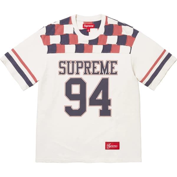 Supreme Patchwork Yoke Football Top - Stone (front)