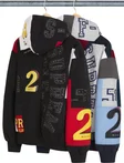 Supreme Patchwork Zip Up Hooded Sweatshirt
