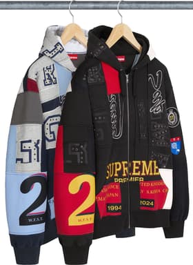 Supreme Patchwork Zip Up Hooded Sweatshirt Group Shots