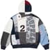 Supreme Patchwork Zip Up Hooded Sweatshirt - Navy (front)