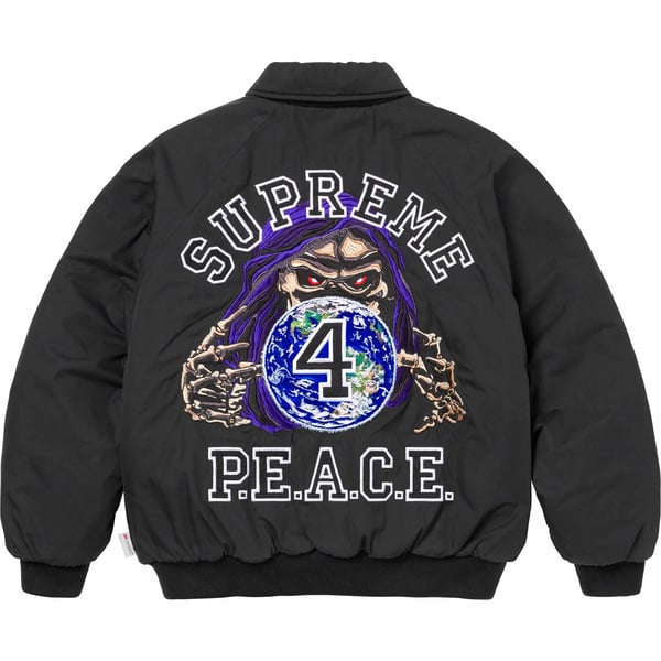 Supreme Peace Embroidered Work Jacket - Black (front)