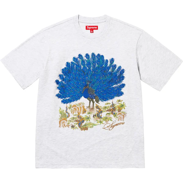 Supreme Peacock S/S Top - Ash Grey (front)