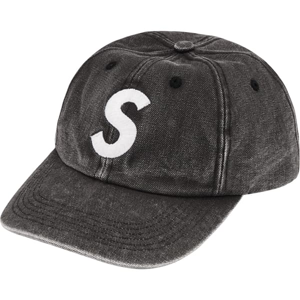 Supreme Pigment Canvas S Logo 6-Panel - Black (front)