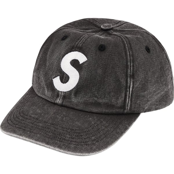 Supreme Pigment Canvas S Logo 6-Panel - Black (front)