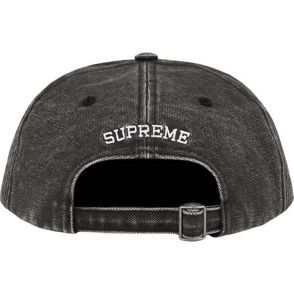 Supreme Pigment Canvas S Logo 6-Panel - Black (front)