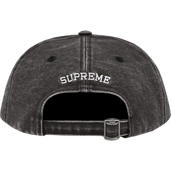 Supreme Pigment Canvas S Logo 6-Panel - Black (front)