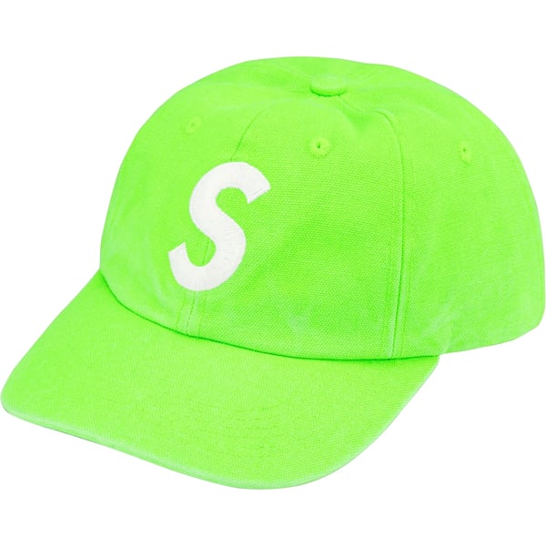 Supreme Pigment Canvas S Logo 6-Panel - Lime (front)