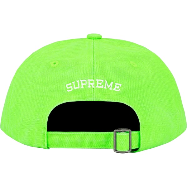 Supreme Pigment Canvas S Logo 6-Panel - Lime (front)