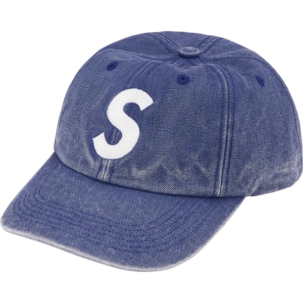 Supreme Pigment Canvas S Logo 6-Panel - Navy (front)